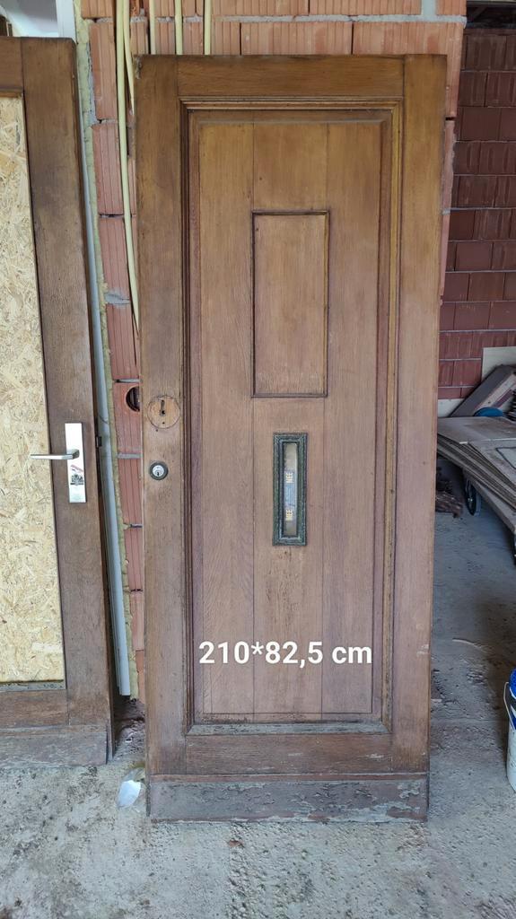 Voordeur jaren '30 - 210*82,5 cm, Doe-het-zelf en Verbouw, Deuren en Horren, Gebruikt, Buitendeur, 200 tot 215 cm, Ophalen of Verzenden