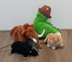 Set van 4 knuffels: dinosaurus, mammoet, konijn en rat, Kinderen en Baby's, Speelgoed | Knuffels en Pluche, Ophalen of Verzenden