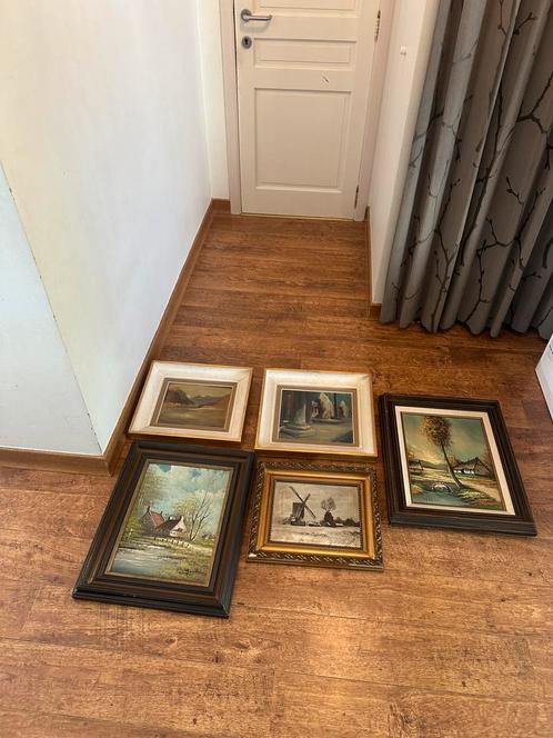 Schilderijen schilderij kunst antiek, Antiek en Kunst, Kunst | Schilderijen | Klassiek, Ophalen of Verzenden