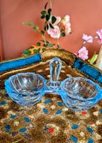 Blauw Persglas Schaaltje Peper & Zout, Ophalen of Verzenden