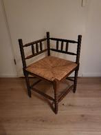 Vintage hoekstoel met rieten zitting, Ophalen, Gebruikt, Bruin, Vintage