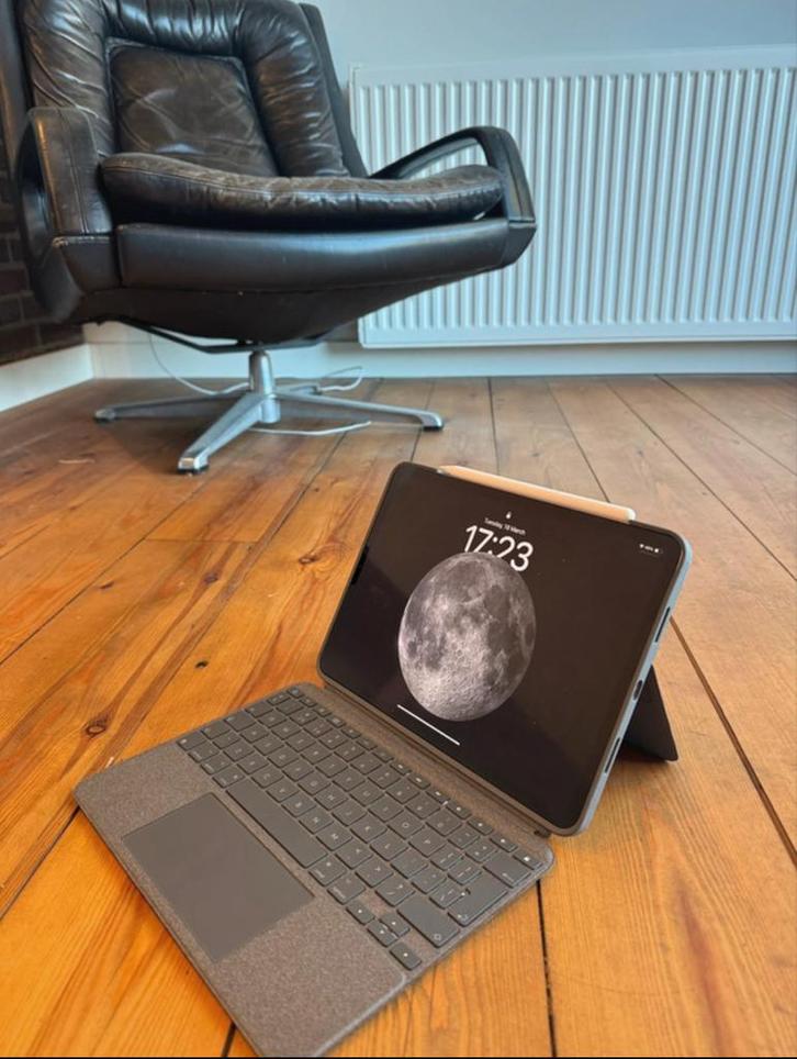 Apple iPad Pro 11" 128GB + Pencil & Keyboard, Computers en Software, Apple iPads, Zo goed als nieuw, Apple iPad Pro, Wi-Fi, 11 inch