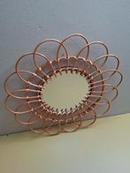 Vintage rotan bloemenspiegel, Ophalen, Rond, Zo goed als nieuw, Minder dan 100 cm
