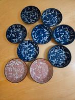 Vintage Emaille Schaaltjes Set - Blauw & Roze, Ophalen of Verzenden
