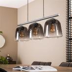 **Industriële Hanglamp - 3 Glazen Stolpen Rechthoekig Frame*, Ophalen of Verzenden, Nieuw, Glas
