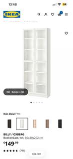 2x Billy Boekenkast/Vitrinekast met Oxberg deuren, Huis en Inrichting, Kasten | Boekenkasten, Ophalen, Gebruikt, 50 tot 100 cm