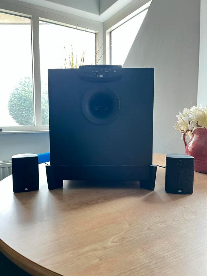 JBL / GBL Speakerset – Subwoofer + 2 Satelliet Speakers, Audio, Tv en Foto, Home Cinema-sets, Gebruikt, Overige spelers, 2.1-systeem
