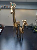 Ornament  metaal Giraffe moeder met kind., Ophalen of Verzenden, Zo goed als nieuw