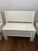 2 Brocante Houten Banken met Klep, los of als set, Huis en Inrichting, Tafels | Eettafels, Gebruikt, Minder dan 50 cm, Ophalen of Verzenden