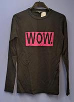 Nikkie zwart truitje met roze WOW opdruk mt S nr 43829