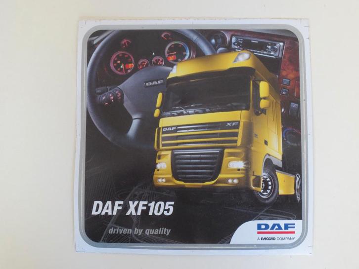 Sticker: "DAF XF105, Driven by quality" 15x15 cm, zgan, Verzamelen, Stickers, Zo goed als nieuw, Auto of Motor, Ophalen of Verzenden