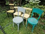 Oude café stoeltjes, 5 stuks., Ophalen, Gebruikt, Overige kleuren, Cafestoel
