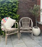 Rieten Tuinstoelen - 4 Stuks - Vergrijsd, Ophalen, Gebruikt, Riet of Rotan, Vier