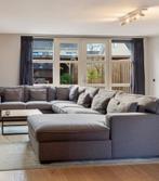 Blauwe lichtdoorlatende gordijnen, Huis en Inrichting, Banken | Bankstellen, Ophalen of Verzenden, Zo goed als nieuw, Vierpersoons of meer