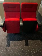Vintage bioscoopstoelen, Huis en Inrichting, Stoelen, Ophalen, Zo goed als nieuw, Rood, Twee