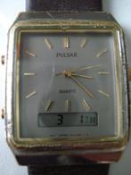 Goed lopend Pulsar horloge uit 1990, bruine leren band, Overige merken, Staal, 1960 of later, Met bandje