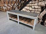 Vintage Werkbank met Onderplank, Huis en Inrichting, Tafels | Sidetables, Ophalen of Verzenden, 200 cm of meer