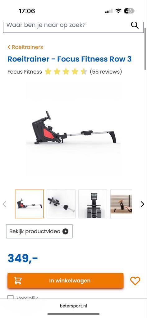 Focus Fitness Row 3 Roeitrainer - Zo goed als nieuw, Sport en Fitness, Fitnessapparatuur, Zo goed als nieuw, Ophalen