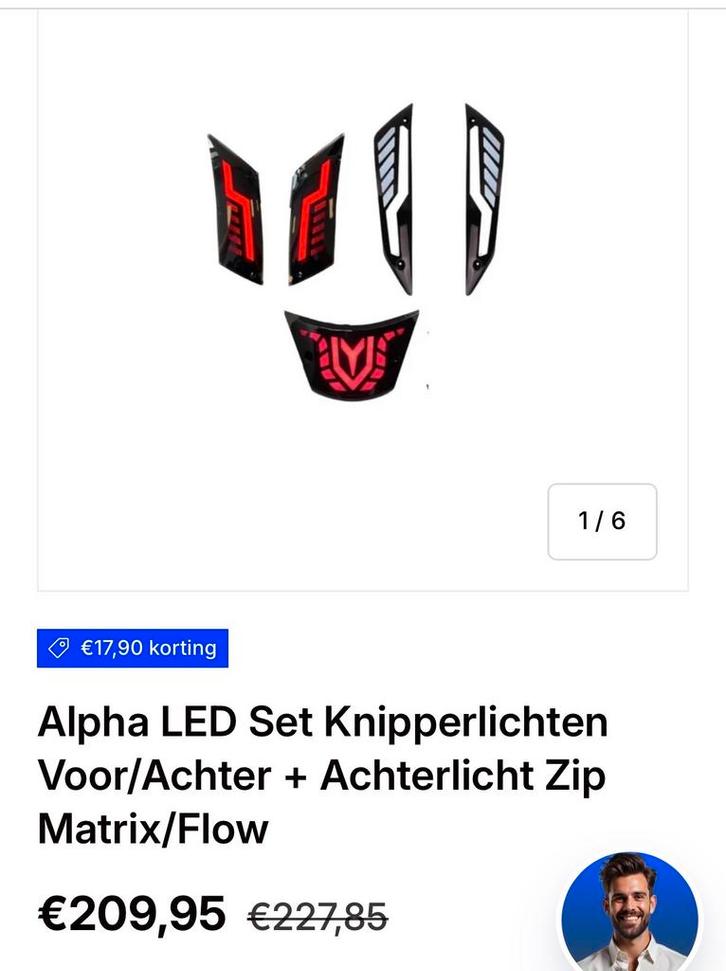 Alpha LED Set Zip - Knipperlichten + Achterlicht Matrix/Flow, Auto-onderdelen, Verlichting, Overige automerken, Nieuw, Ophalen of Verzenden