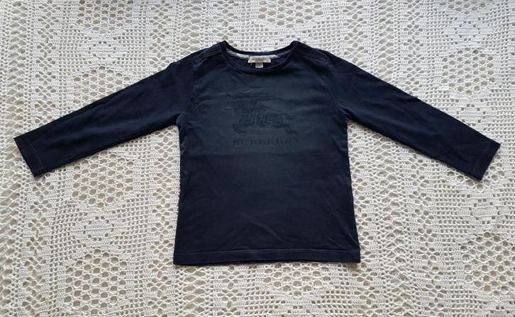 Burberry longsleeve donkerblauw 110, Kinderen en Baby's, Kinderkleding | Maat 110, Zo goed als nieuw, Shirt of Longsleeve, Verzenden