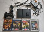 PS2 Slim + Controller, Memory Card & 4 Games, Spelcomputers en Games, Spelcomputers | Sony PlayStation 2, Gebruikt, Zwart, Met games