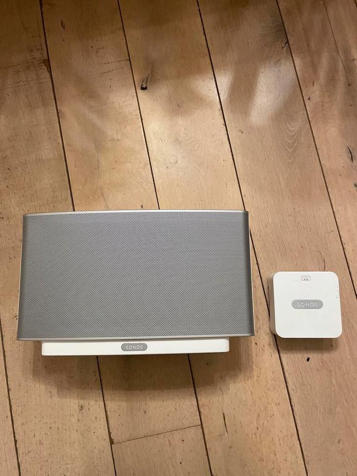 Sonos Play:5 (Gen 1) + Bridge, Audio, Tv en Foto, Luidsprekers, Gebruikt, Front, Rear of Stereo speakers, 120 watt of meer, Sonos