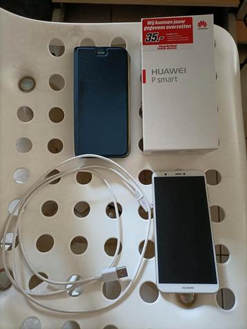 HUAWEI P smart mobiele telefoon + oplader + doos + hoesje  beschikbaar voor biedingen