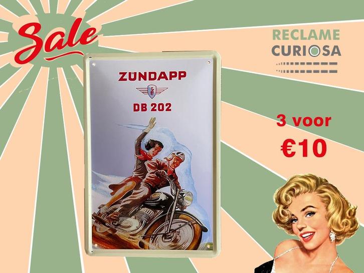 Reclamebord Zundapp 20x30, Verzamelen, Merken en Reclamevoorwerpen, Zo goed als nieuw, Reclamebord, Ophalen of Verzenden