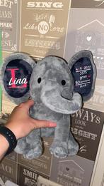 Geboorteknuffel olifant met naam,, datum, gewicht, lengte, Ophalen, Nieuw