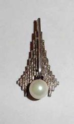 Hanger Zilver Parel Modernistisch Brutalistisch, Sieraden, Tassen en Uiterlijk, Antieke sieraden, Verzenden, Zilver, Hanger