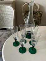 Prachtige vintage set: 5 glazen met karaf, Ophalen, Zo goed als nieuw, Overige typen