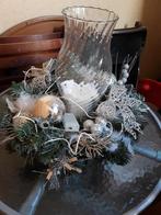 Mooie kerststuk met lampjes en kaars, Ophalen, Zo goed als nieuw
