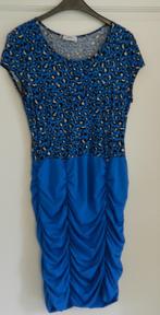 Superfeestelijk blauw BPC jurkje met een dierenprint lijfje, Verzenden, Maat 42/44 (L), Blauw, Knielengte