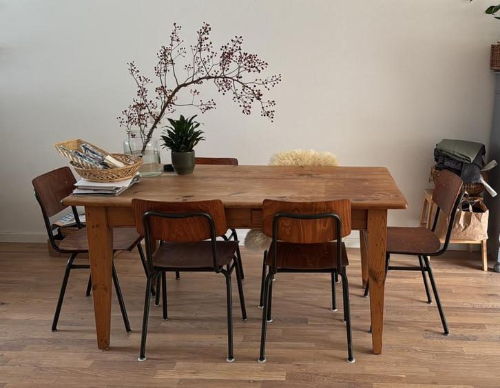 Grenen Eettafel, Huis en Inrichting, Tafels | Eettafels, Gebruikt, 100 tot 150 cm, 150 tot 200 cm, Vier personen, Rechthoekig