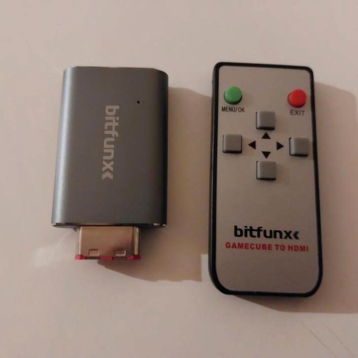 Bitfunx Gamecube HDMI Adapter + Afstandsbediening, Spelcomputers en Games, Spelcomputers | Nintendo Consoles | Accessoires, Zo goed als nieuw