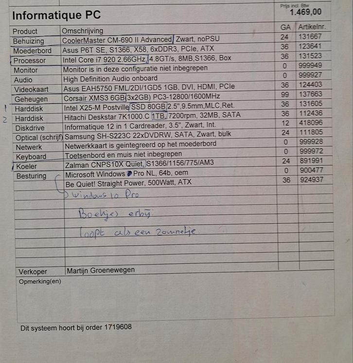 Informatique PC - Intel Core i7 920, 6GB RAM, 80GB SSD, Computers en Software, Desktop Pc's, Gebruikt, 2 tot 3 Ghz, SSD, 4 GB