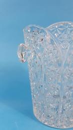 Vintage kristal geslepen glazen ijsemmer, met oortjes. 5A10, Antiek en Kunst, Ophalen of Verzenden