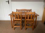 Kinderset: houten tafel met bankje en 2 stoelen, Ophalen, Gebruikt, Tafel(s) en Stoel(en)