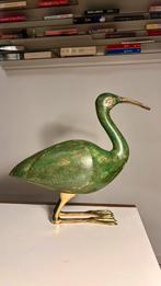 Vintage Hout messing vogel ibis, Antiek en Kunst, Ophalen
