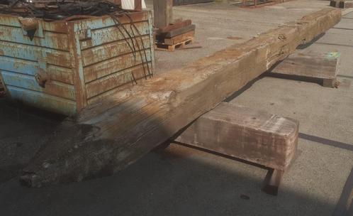 Robuuste Grenen Meerpaal met Punt, Tuin en Terras, Palen, Balken en Planken, Gebruikt, Balken, 250 cm of meer, Ophalen of Verzenden
