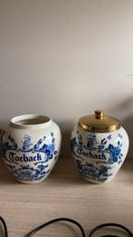 Twee Toeback Delft aardewerk potten met 1 deksel, Antiek en Kunst, Antiek | Keramiek en Aardewerk, Ophalen of Verzenden
