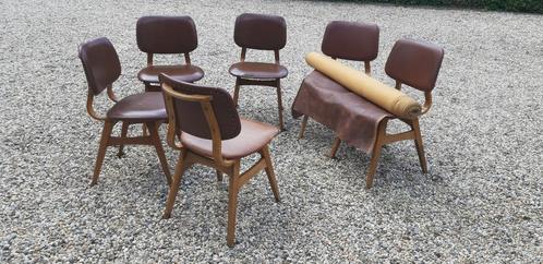 Prachtige set jaren 50 eetkamerstoelen REFURBISHED, Huis en Inrichting, Stoelen, Ophalen