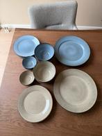 Servies blauw beige sandstone, Huis en Inrichting, Keuken | Servies, Ophalen, Glas, Overige stijlen