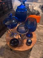 Vintage kobaltblauw glas, Antiek en Kunst, Ophalen