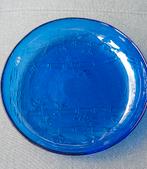 prachtige puntgave blauwe glazen schaal, Ophalen of Verzenden