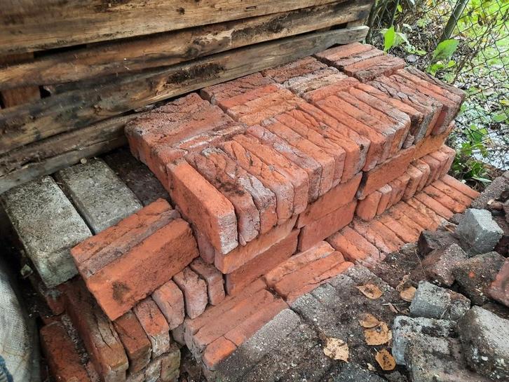 Speciale dunne oranje rode handvorm metselstenen 50 stuks, Doe-het-zelf en Verbouw, Metselstenen, Nieuw, Bakstenen, Ophalen
