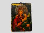 Icoon Maria en Jezus met aureool in reliëf, Ophalen of Verzenden