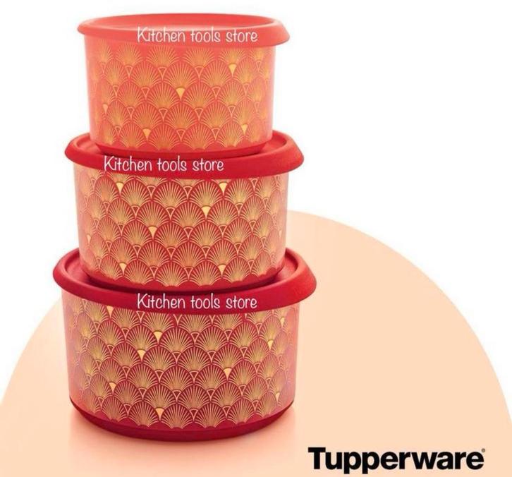 Tupperware Koektrommels set (3) bewaarbak met duimdrukdeksel, Huis en Inrichting, Keuken | Tupperware, Nieuw, Bus of Trommel, Ophalen of Verzenden