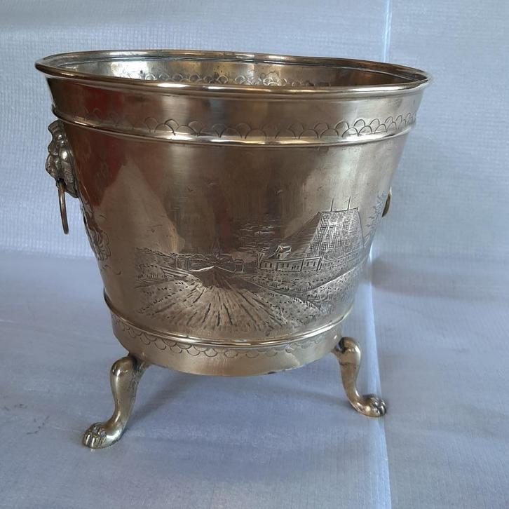 Bloempot Friesche Koper Kunst Sneek Klaas Dijkstra, Antiek en Kunst, Antiek | Koper en Brons, Koper, Ophalen