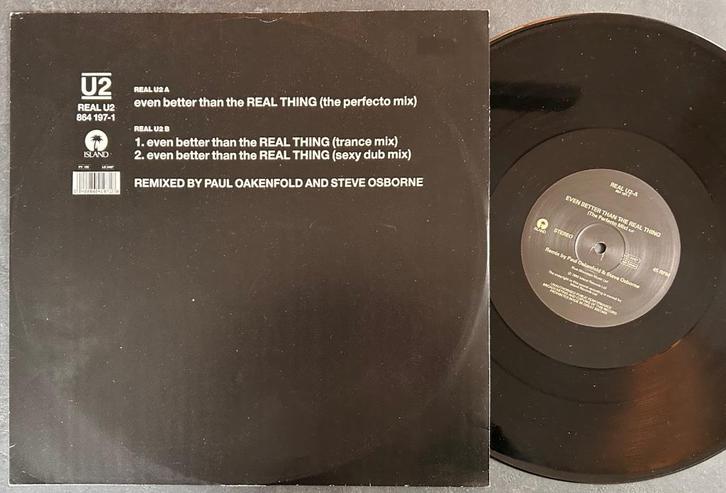 U2 - Even better than the real thing ( 12# remixen ), Cd's en Dvd's, Vinyl | Rock, Zo goed als nieuw, Poprock, 12 inch, Ophalen of Verzenden